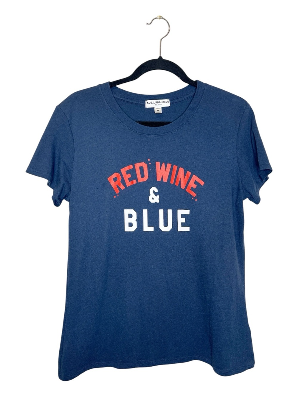 Red Wine and Blue Patriotic 4th of July Cute Tee size Medium